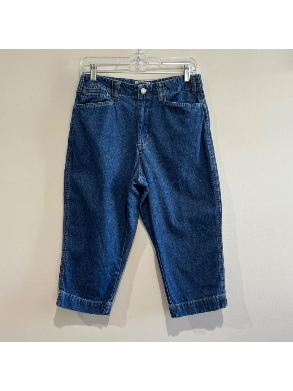 Essentials Style Denim Capri Pants Womens 8 Blue Jean 90s